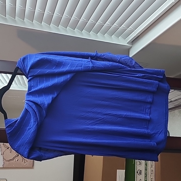 Plus size blue sheer blouse - Picture 6 of 7